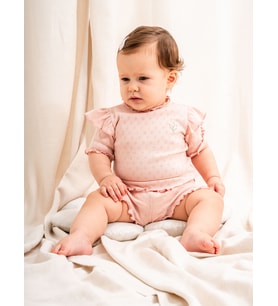 Jakarlı Fırfırlı 2li Kız Bebe Takımı