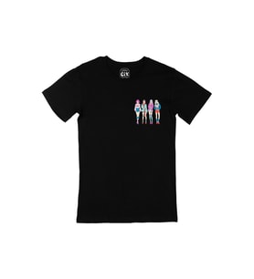 K-Pop Girls Cep Logo Tasarımlı Siyah Tişört