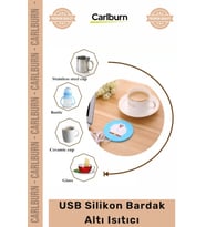 #BardakIsıtıcı Karbon Fiber Isıtma Pedli Taşınabilir Ofis Masaüstü Şık USB Silikon Bardak Altı Isıtı