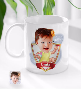 BK Gift Kişiye Özel İsimli Bebek Karikatürlü Beyaz Kupa Bardak-1