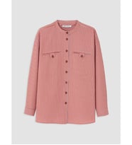 LCW Modest Mercan Çizgili Oversize Kadın Gömlek Tunik