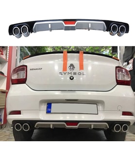 Renault Clio Symbol Difüzör Arka Tampon Eki 4 Egzoz Çıkışlı 2013-