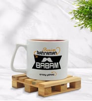BK Gift Kişiye Özel Benim Kral Babam Tasarımlı Middle Beyaz Kupa Bardak Model 1