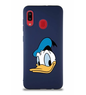 Samsung Galaxy A30 Soft Premier Kapak Donald Duck-B Tasarımlı Silikon Kılıf - Lacivert (Şeffaf)