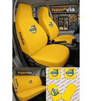 Volvo Logolu Oto Koltuk Kılıfı Ön Arka Set – Penye Likralı Universal Koltuk Koruyucu Servis Kılıfı
