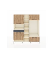 Hyperion Dolap 12 Raflı Tek Çekmeceli 8 Kapaklı 220x44x243 Aytaşı-Çam/Antrasit