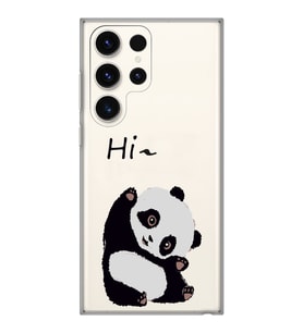 Samsung Galaxy S24 ULTRA Uyumlu Sevimli Panda Desenli Şeffaf Telefon Kılıfı