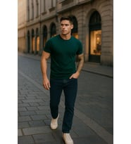 Erkek Likralı Regular Fit Haki Jean Pantolon