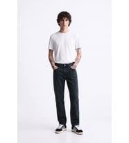 Erkek Likralı Regular Fit Haki Jean Pantolon