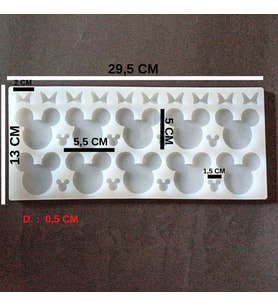 EPOKSİ REÇİNE SİLİKON KALIP ÇOKLU MİCKEY MOUSE MAGNET VE ÇOK AMAÇLI SİLİKON KALIP ONLU HB20080 (Beyaz)