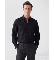 LCWAIKIKI Classic Siyah Regular Fit Armürlü Erkek Gömlek