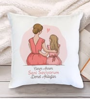 Canım Annem Tasarımlı Yastık (Beyaz)