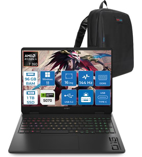Hp Omen 16-AP0006NT Amd Ryzen Aı 7 350 96GB Ddr5 1tb SSD RTX5070 8gb Gddr7 16 Inç Wuxga (1920 x 1200) 144HZ 300NİTS IPS Windows 11 Home Taşınabilir Bilgisayar C52R1EAH44 + Zetta Çanta