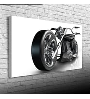 Futuristik Siyah Motosiklet Kanvas Tablo 60 x 120