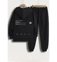 Unisex Life Baskılı Eşofman Takımı (Siyah)