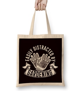 Distracted By Gardening Gardener Garden Plants Flowers Lawn Bez Çanta Uzun Saplı