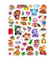 Sticker Kabartmalı Stiker Defter Planlayıcı Etiket (Ldd003)-24x19cm - Orman Hayvanları