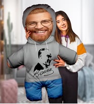 eJOYA Kişiye Özel Fotoğraflı 29 Ekim'e Özel Peluş Oyuncak 100x80 cm 114796 (Gri)