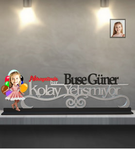 Kişiye Özel Kız Çocuk Karikatürlü Kolay Yetişmiyor Ahşap Biblo  Model-2