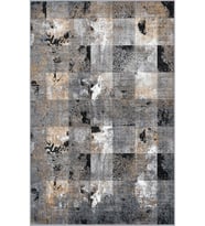 Eliana Home Baskılı, Yıkanabilir Kaymaz Taban Salon Halısı LNA0550 100x150 cm (Siyah)