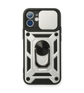 Apple İphone 11 Kılıf Pars Lens Yüzüklü Silikon - Gümüş