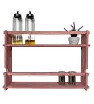 Ahşap Dekoratif Çocuk Odası, Mutfak, Banyo Rafı Ve Montessori Kitaplık Raf 2'li 55 Cm. (Pembe)