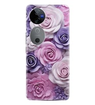 Vivo V40 5G Kılıf Boutique Baskılı Resimli Mor Güller Pcode -029