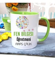 Fen Bilgisi Öğretmenine Özel Öğretmenler Günü Hediyesi Kişiye Özel Kupa Bardak