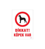 "dikkat Köpek Var" Yazısı 25×35 Pvc (Çok Renkli)