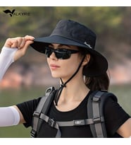 Valkyrie Outdoor Güneş Şapkası Unisex Kamp Trekking Safari Balıkçı Şapkası UV Koruma Siyah