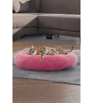 Pembe Peluş Kedi ve Köpek Yatağı, Konforlu ve Şık Tasarım