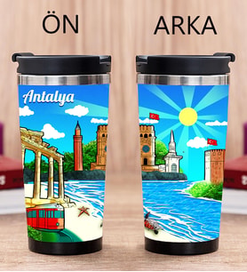 Antalya Tasarımlı Fotoğraflı Termos