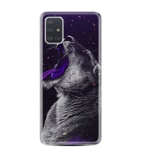 Samsung a71 A72 A73 A7 A9 2018 C7 C9 Kılıf Desenli Silikon Purple Leopar 1750
