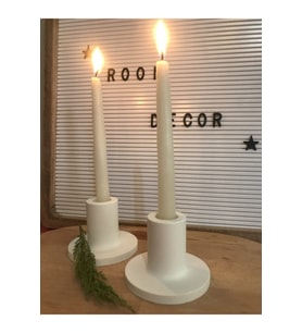 Modern Beton Şamdan Mumluk 2’li Set Beyaz Renk