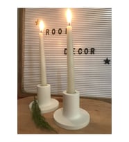 Modern Beton Şamdan Mumluk 2’li Set Beyaz Renk