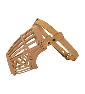 Karamel Pet Plastik Köpek Ağızlığı 10,5 cm-27 cm Bej Medium