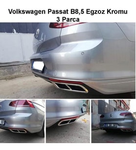 Volkswagen Passat B8.5 Krom Egzoz Görünümü Difüzör Çıtası 2019 Sonrası