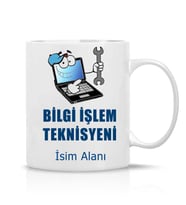 Bilgi İşlem Teknisyeni Temalı kişiye özel isimli Çay Kahve Kupa Bardak Özel Hediye-021