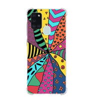 PrintiFy Samsung Galaxy A21S Uyumlu Retro Color 4 Baskılı Şeffaf Köşe Korumalı Antişok Kılıf
