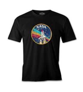 Nasa - Rocket Siyah Erkek Tshirt