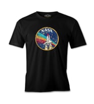 Nasa - Rocket Siyah Erkek Tshirt