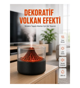 Mey İthalat® Volkanik Tasarımlı LED Işıklı Ultrasonik Nemlendirici