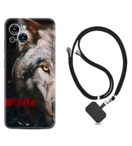 Reeder S23 Max Pro Kılıf Silikon Boyun Askılı İpli Desenli Silikon Wolf Eyes 1758