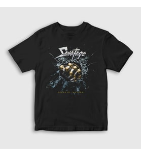 Presmono Unisex Çocuk Siyah Power Of The Night Savatage T-Shirt 551108tt