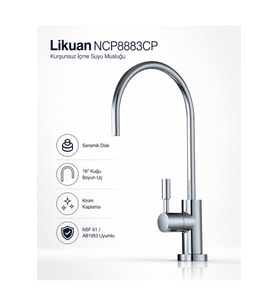Likuan NCP8883CP Premium Krom İçme Suyu Arıtma Musluğu Led’siz Kuğu Boyun