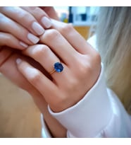 14k Altın London Mavi Topaz Taşlı Yüzük