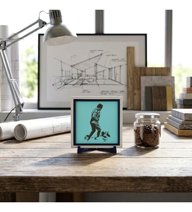 Modern Çizgili Atatürk Silüetli Masaüstü Objesi, Ev ve Ofisiniz İçin Estetik Bir Dekor 10x10 cm
