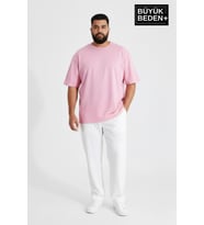 Büyük Beden Erkek Basic Tişört – Pamuklu Düz T-Shirt 3XL-6XL SPR26BTS10