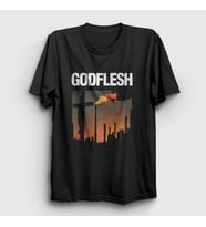 Presmono Unisex Siyah Love And Hate Godflesh T-Shirt 436811tt