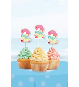 Summer Yaz Temalı 2 Yaşında Cupcake Süsü '10lu